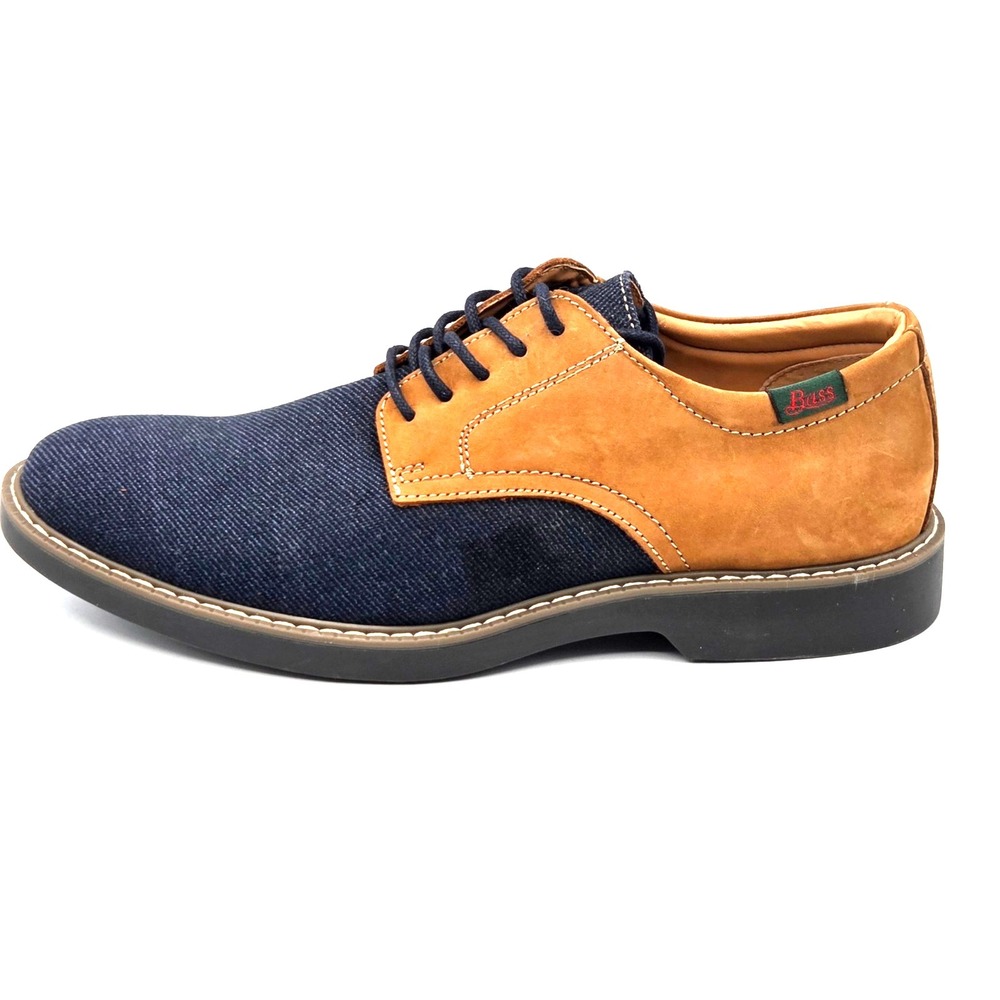 G.H. Bass & Co. Patterson Men's Shoes Blue Denim & Tan Nubuck Leather Size 7.5